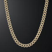 12mm Prong Cuban Link Chain in Yellow Gold