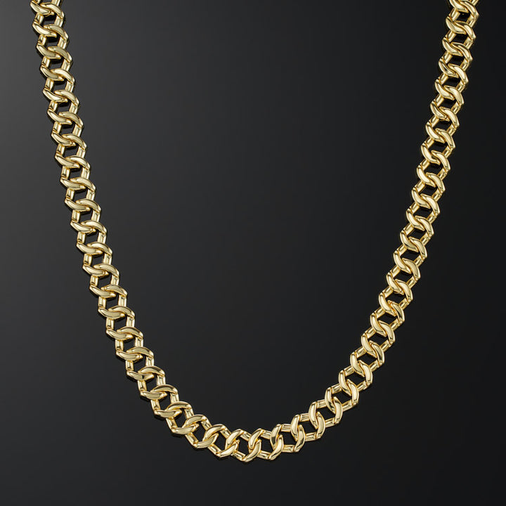 12mm Prong Cuban Link Chain in Yellow Gold