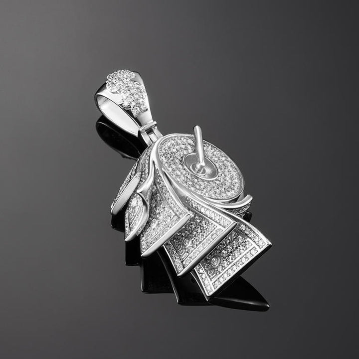 Iced Roll Of Money White Gold Pendant - iGT