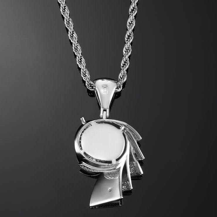 Iced Roll Of Money White Gold Pendant - iGT