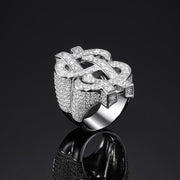Iced Dollar Ring White Gold - iGT