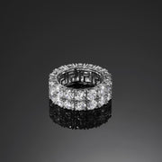 Two Row Iced Ring In White Gold - iGT