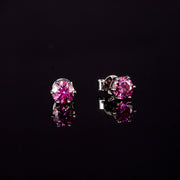 Certified Pink Moissanite Stud Earrings-2.00CT Total