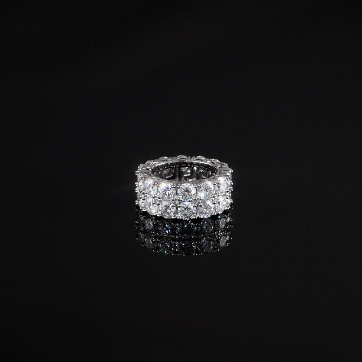 5mm Two Row Moissanite Eternity Ring