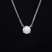 2ct Moissanite Solitaire Adjustable Necklace