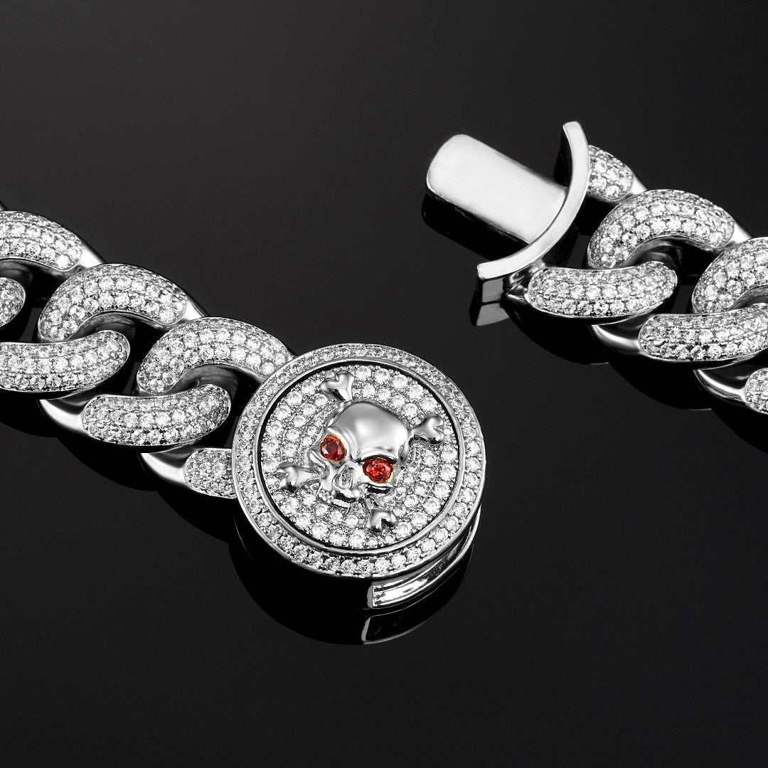 Exclusive 19mm Cuban Link Choker in White Gold