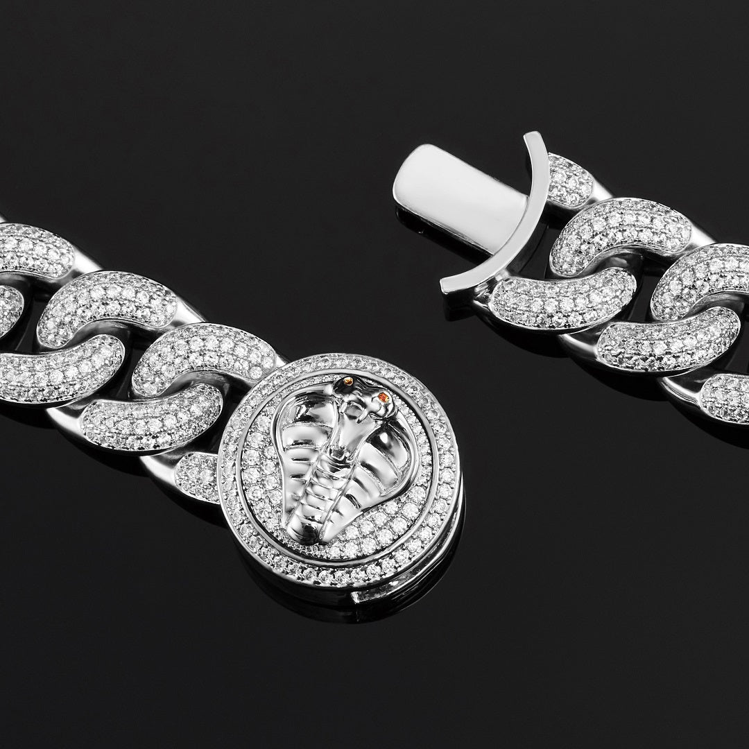 Exclusive 19mm Cuban Link Choker in White Gold