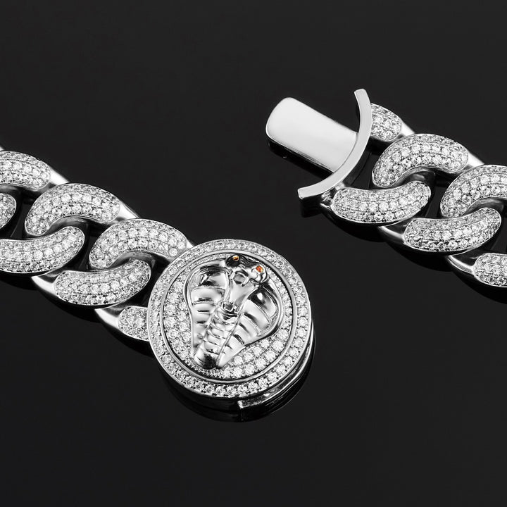 Exclusive 19mm Cuban Link Choker in White Gold