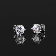 925 Sterling Silver Round Cut Moissanite Earring