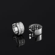 Diamond Cut Hoop Huggie Earrings