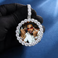 S925 Custom Round Moissanite Photo Pendant-24.00 CARAT TOTAL