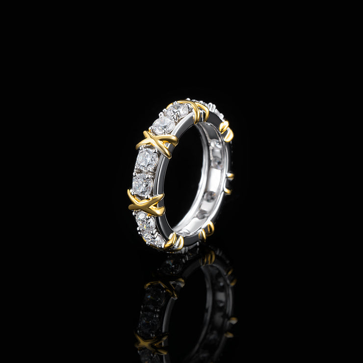 Solid Gold Two Tone Crossover Diamond Ring - deposit