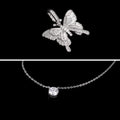 2ct Solitaire Chain+Moissanite Pendant+Rope Chain Set[3PCS/SET]