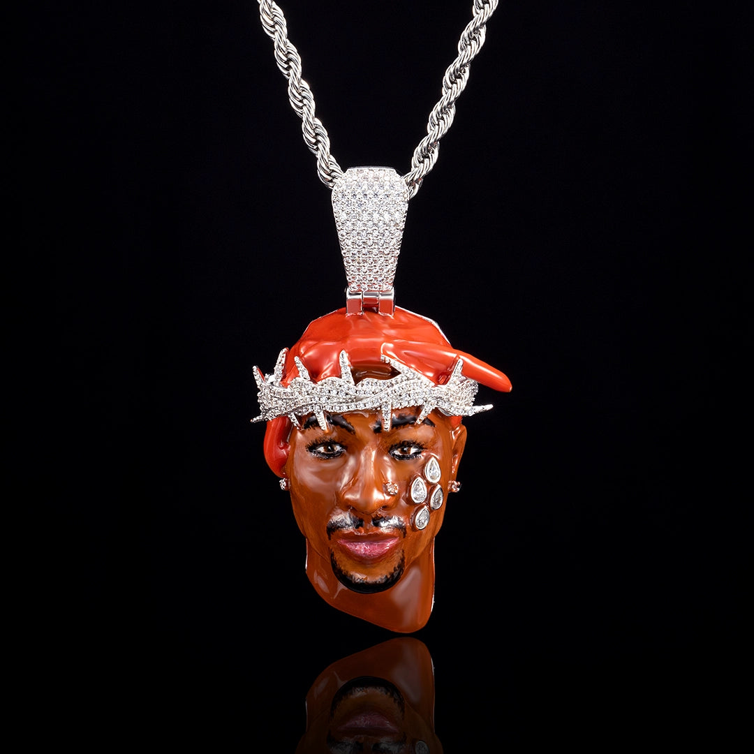 Custom Moissanite Enamel 2pac Pendant