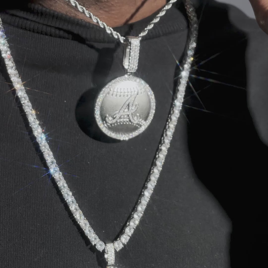 Moissanite Baseball Pendant
