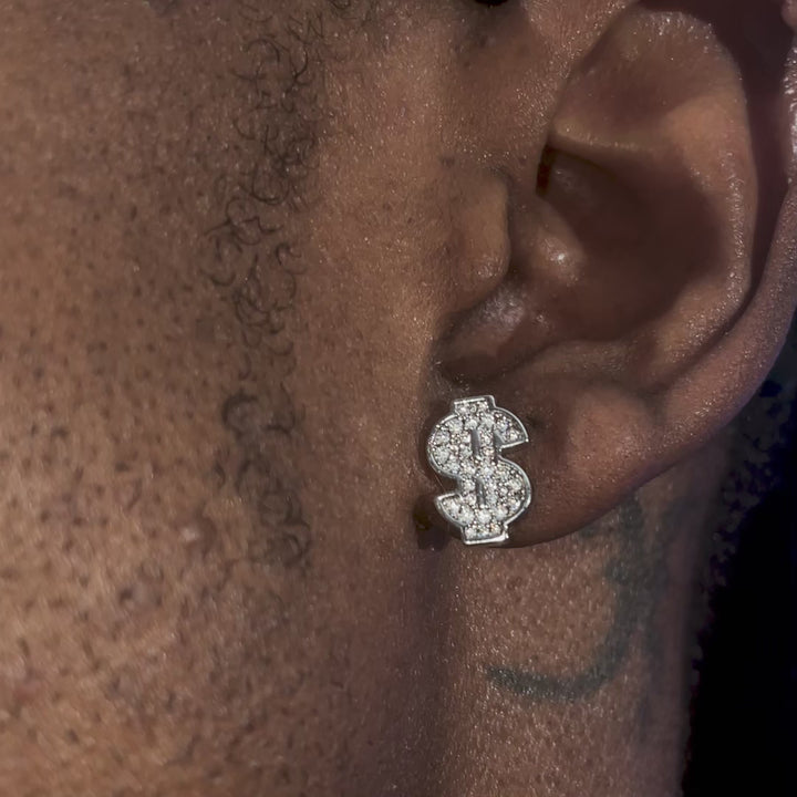 S925 Dollar Sign Stud Earrings