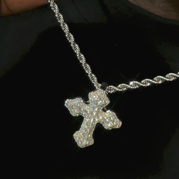 Iced Christian Cross Pendant