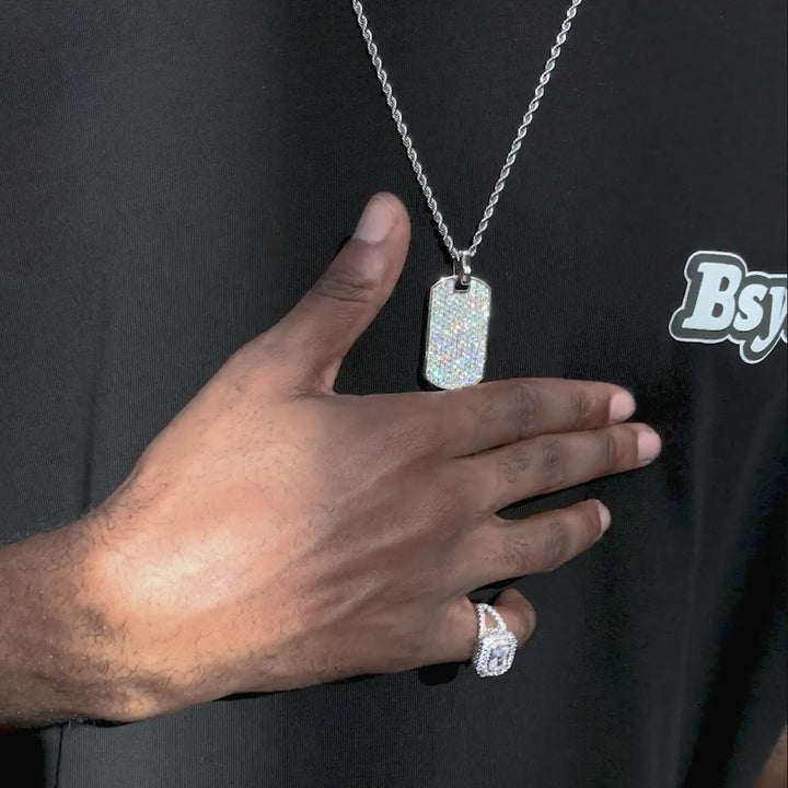 S925 Moissanite Dog Tag Pendant