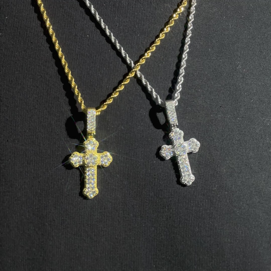 Custom Moissanite Orthodox Cross Pendant