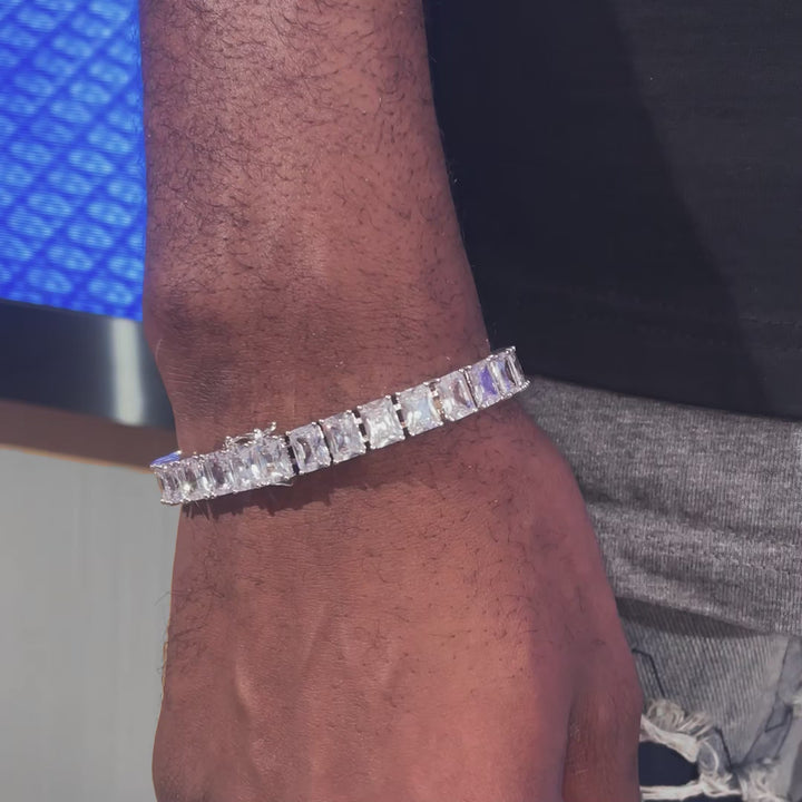 Made To Order S925 Moissanite Emerald Cut Tennis Bracelet
