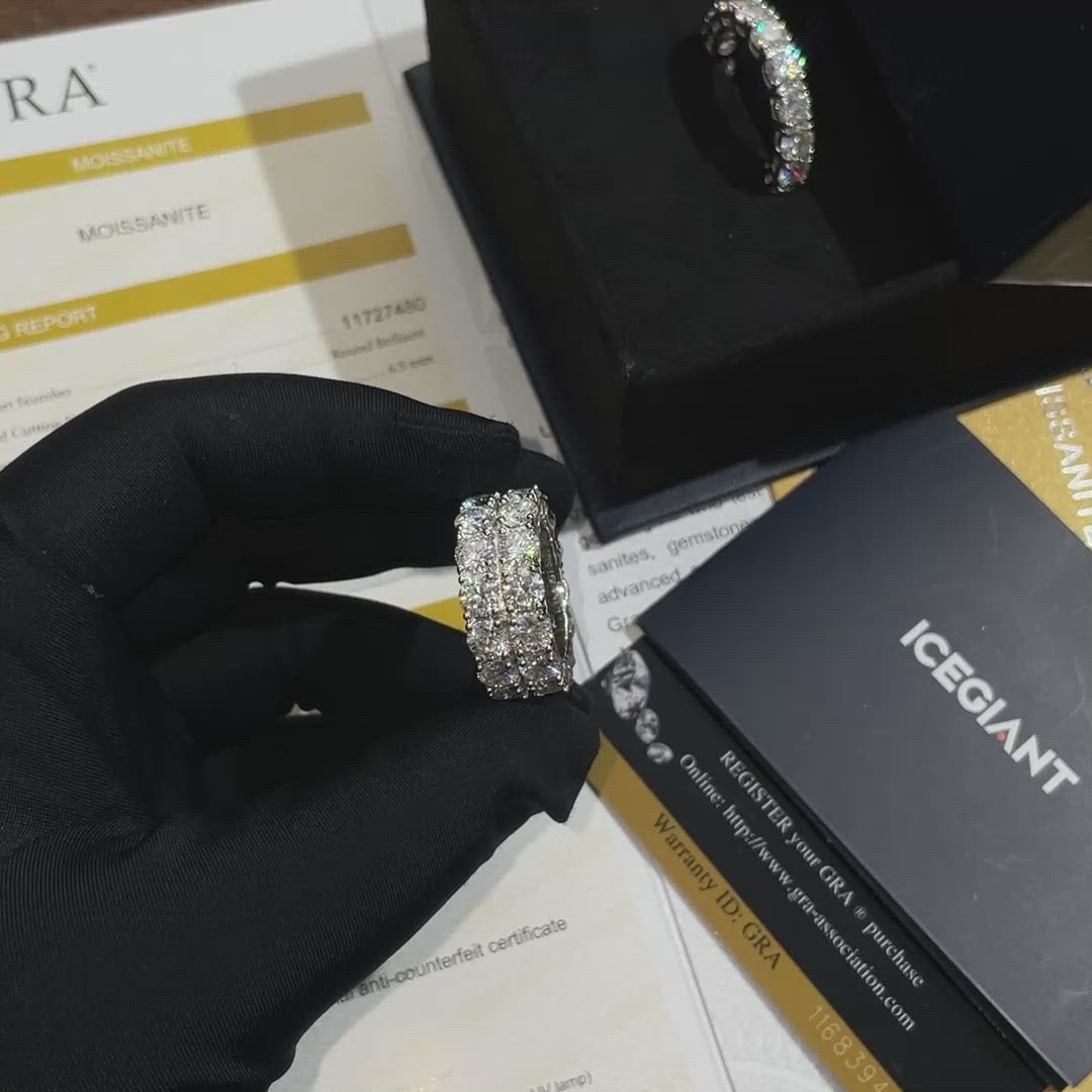 5mm Two Row Moissanite Eternity Ring