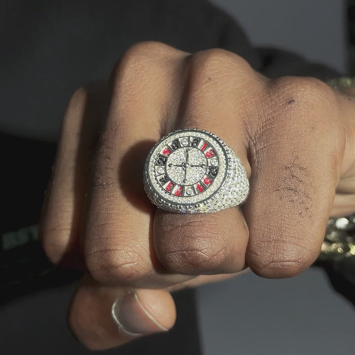 S925 Roulette Gambling Moissanite Ring