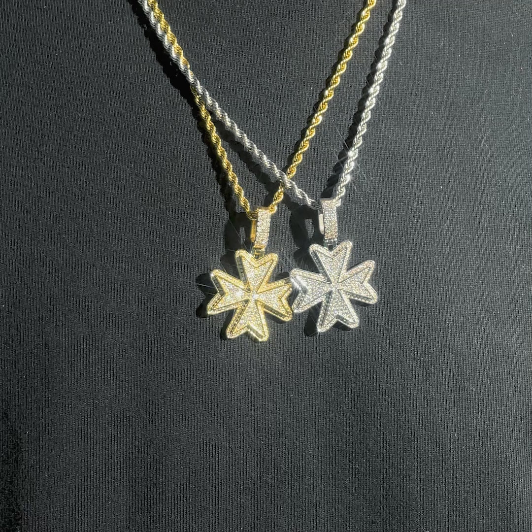 Custom Moissanite Maltese Cross Pendant