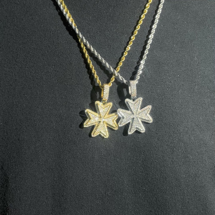 Custom Moissanite Maltese Cross Pendant