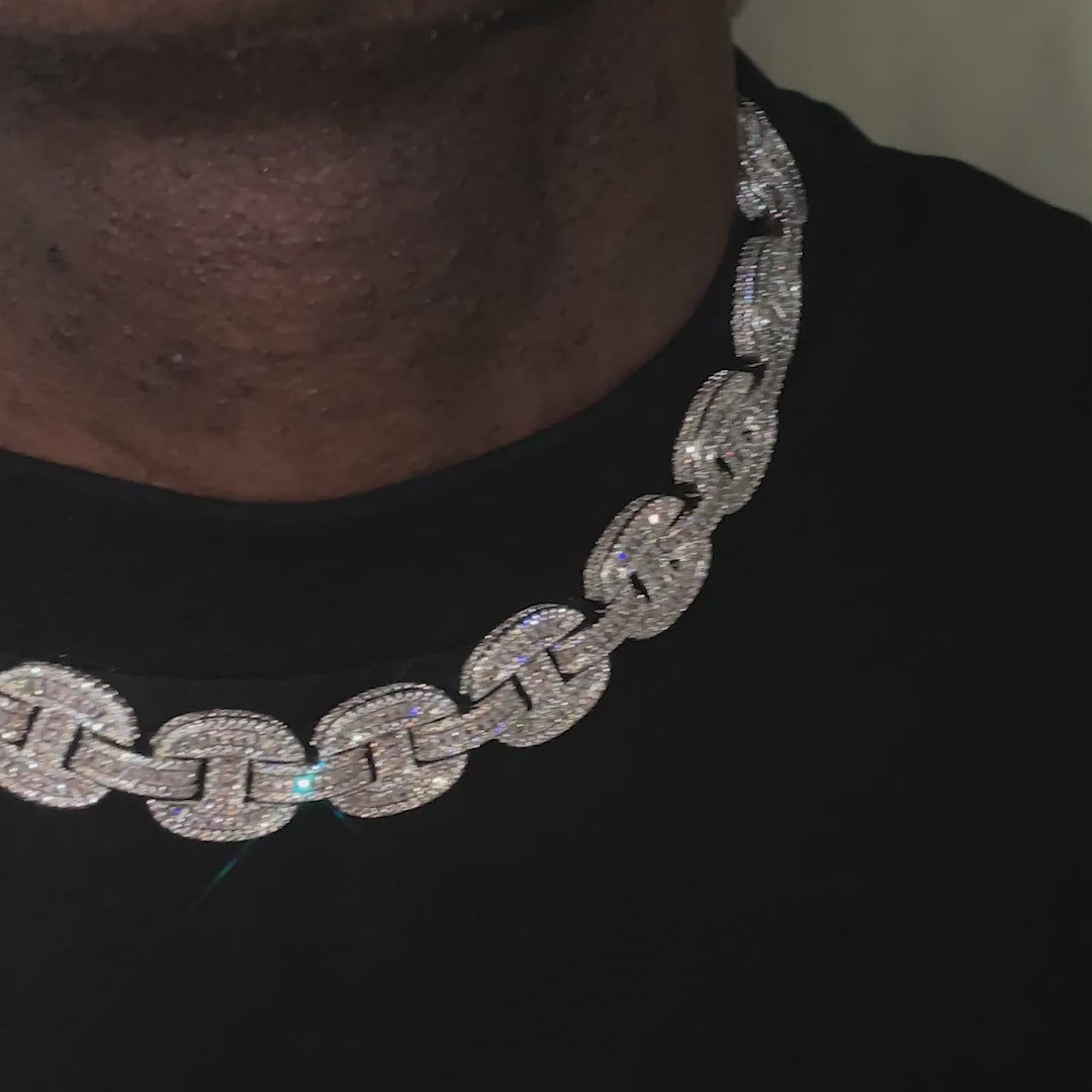 Made To Order 16mm Mariner Moissanite  Baguette Link Chain