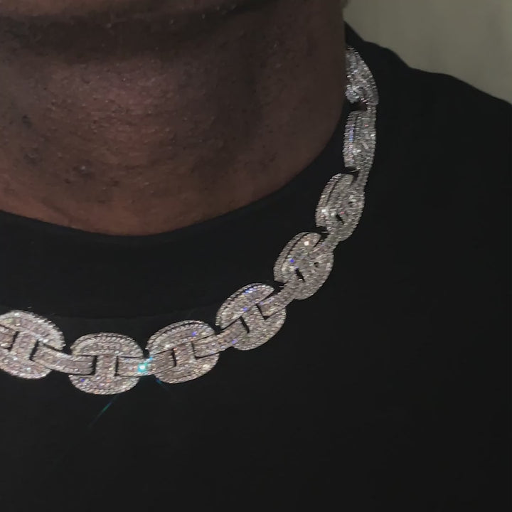 Made To Order 16mm Mariner Moissanite  Baguette Link Chain