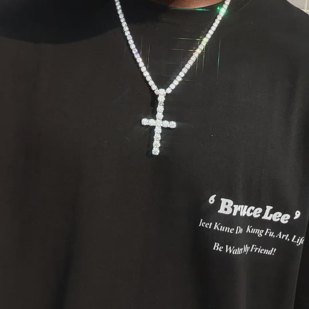 13CT S925 Moissanite Cross Pendant