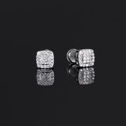 925 Sterling Silver 2 Layer Cushion Earrings