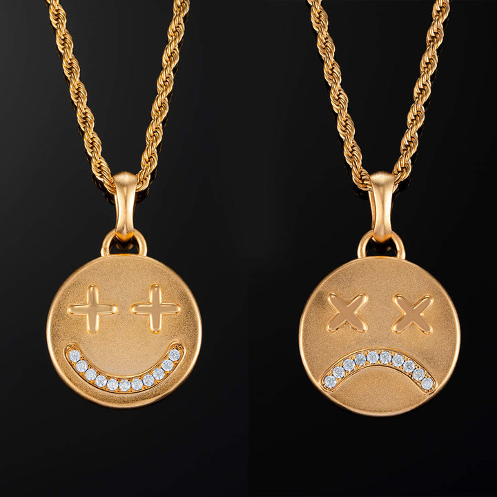 Double Sided Happy / Sad Smiley Pendant
