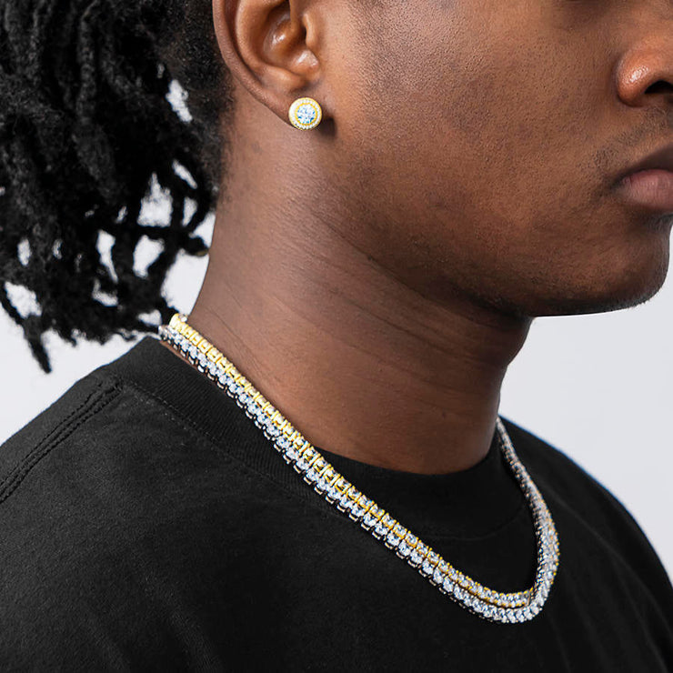 S925 Moissanite Iced Button Earrings