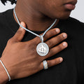 925 Sterling Silver Moissanite Allah Pendant 3.8ct