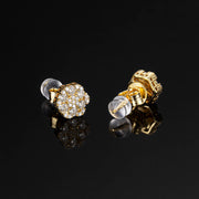 Solid Gold Moissanite Cluster Hexagon Earrings