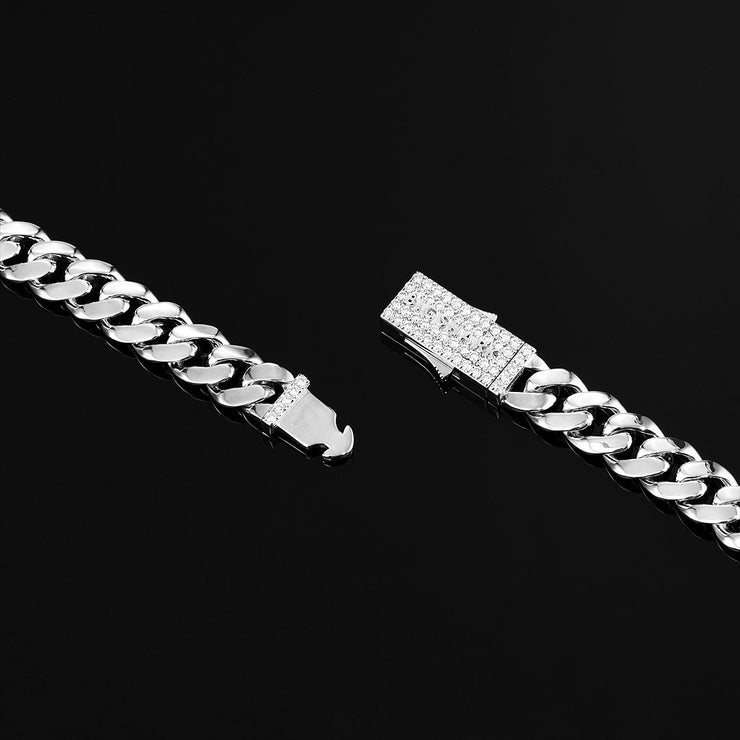 10mm S925 Miami Cuban Bracelet With Moissanite Clasp