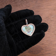 925 Sterling Silver Custom Heart Shaped Picture Pendant