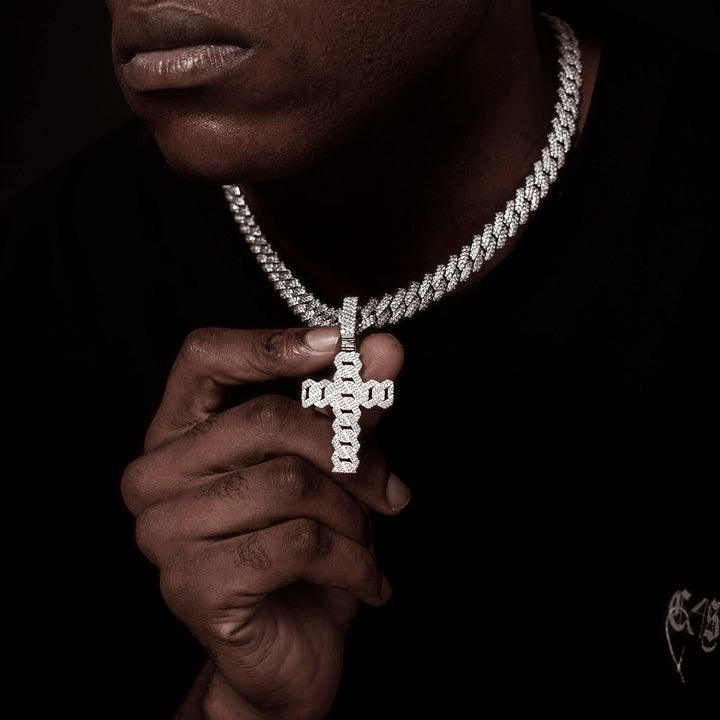 Prong Cuban Cross Pendant