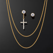3mm Rope Chains & Earrings Set [3PCS/SET]