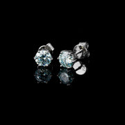Certified Blue Moissanite Stud Earrings