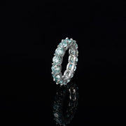 5mm Iced Out Blue Moissanite Eternity Ring