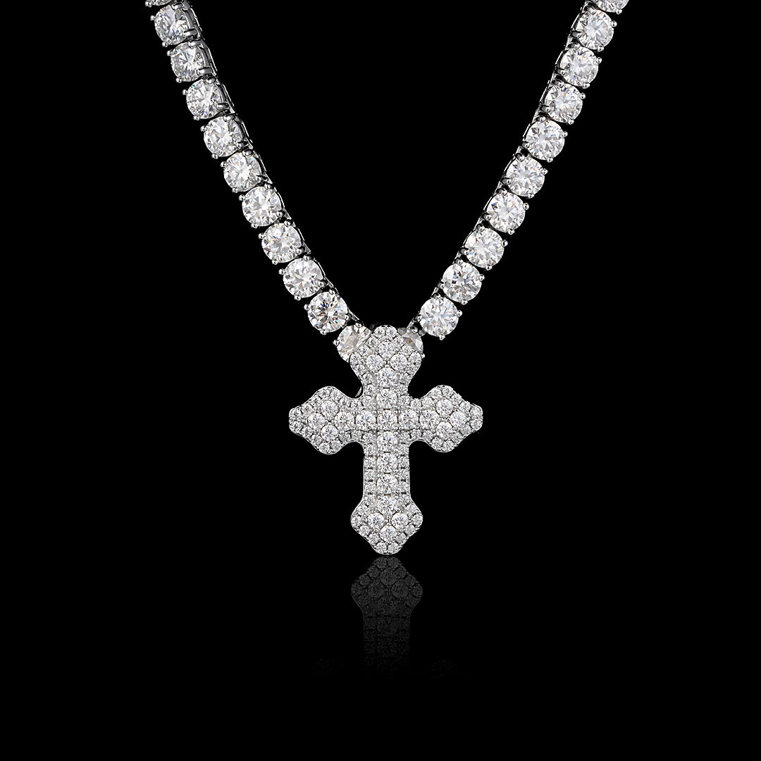 Iced Christian Cross Pendant