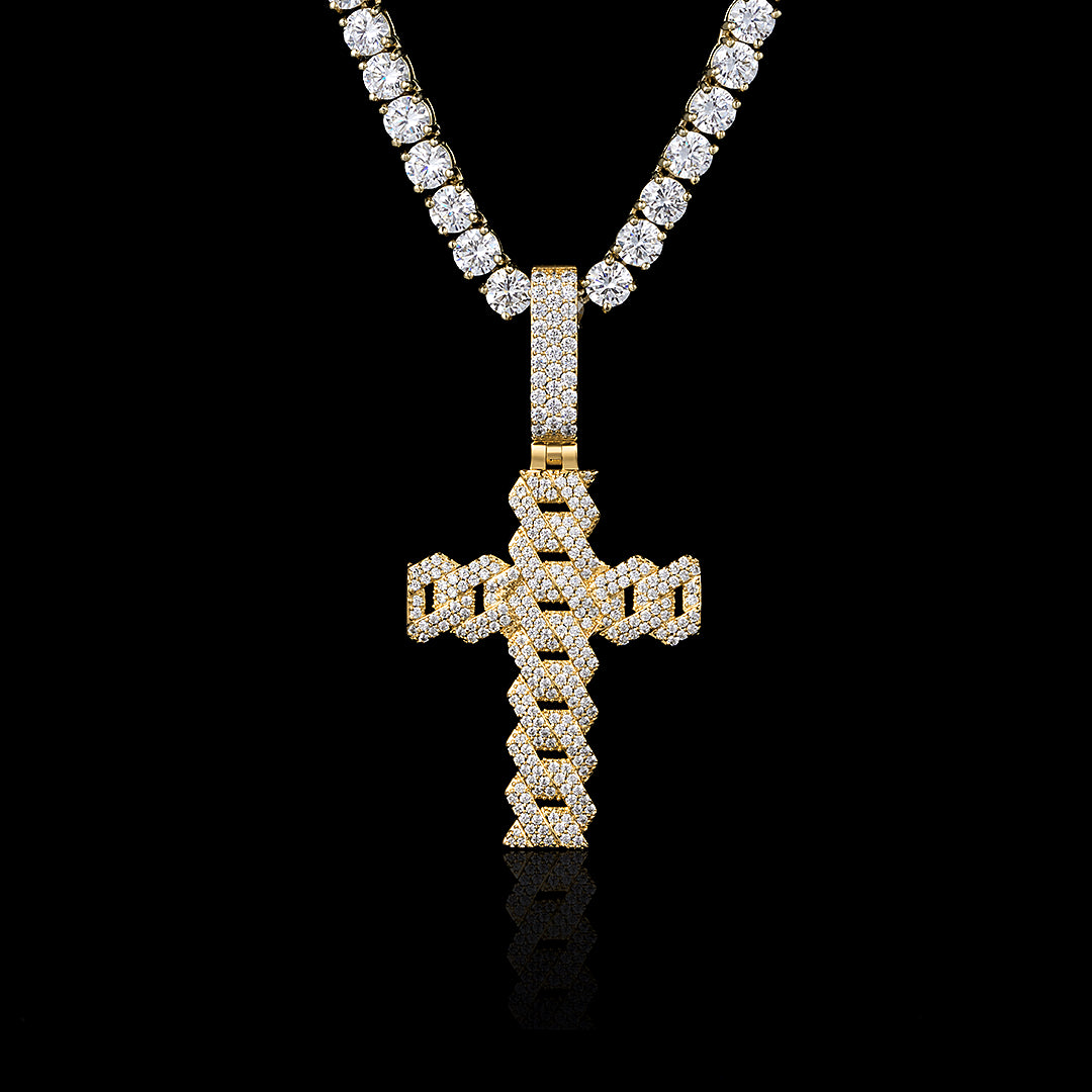 Prong Cuban Cross Pendant