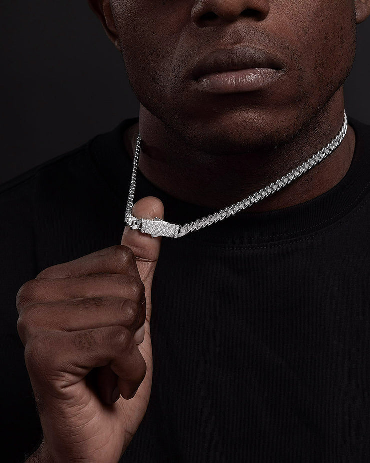 8mm Miami Prong Link Chain with Iced Clasp