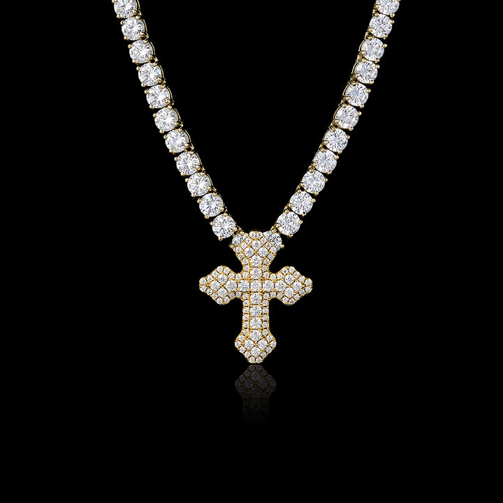 Iced Christian Cross Pendant