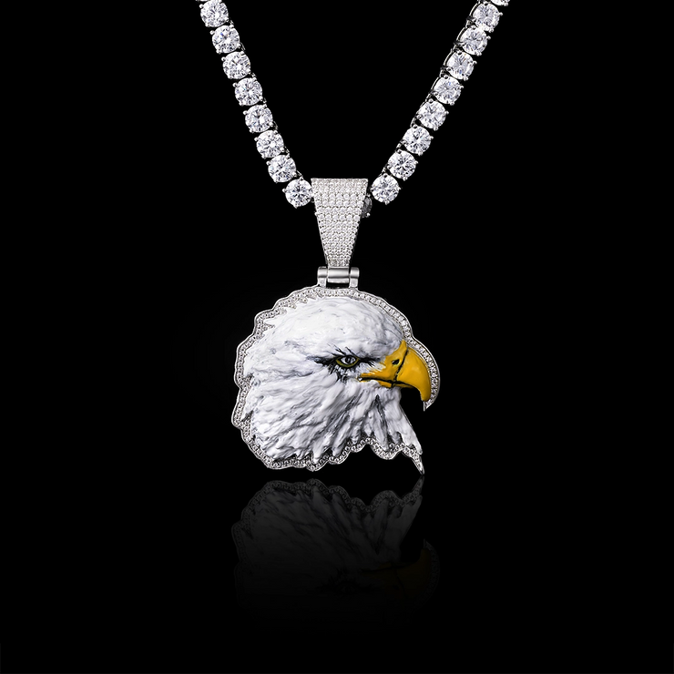 White gold 2025 eagle pendant