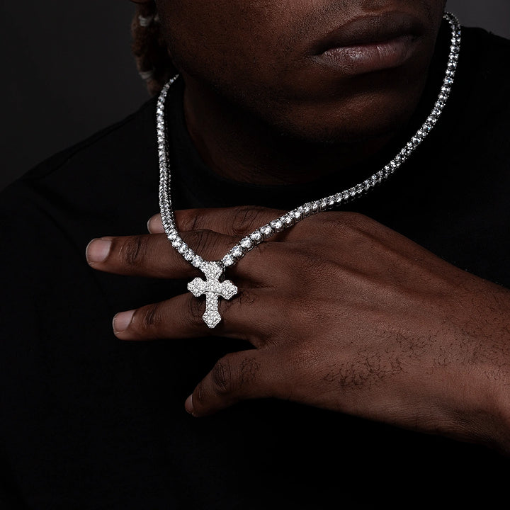 Iced Christian Cross Pendant