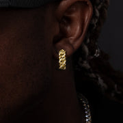 Moissanite Link Chain Hoop Earrings