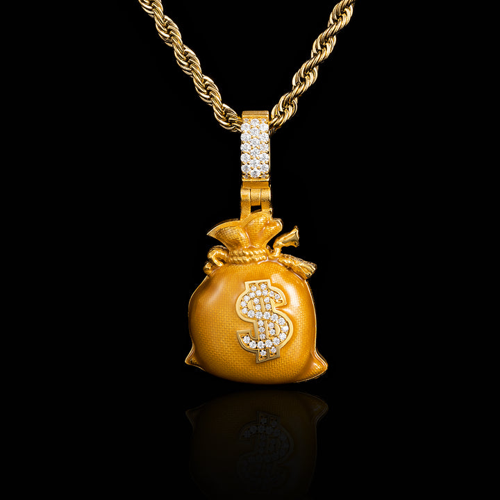 Moissanite Enamel Money Bag Pendant